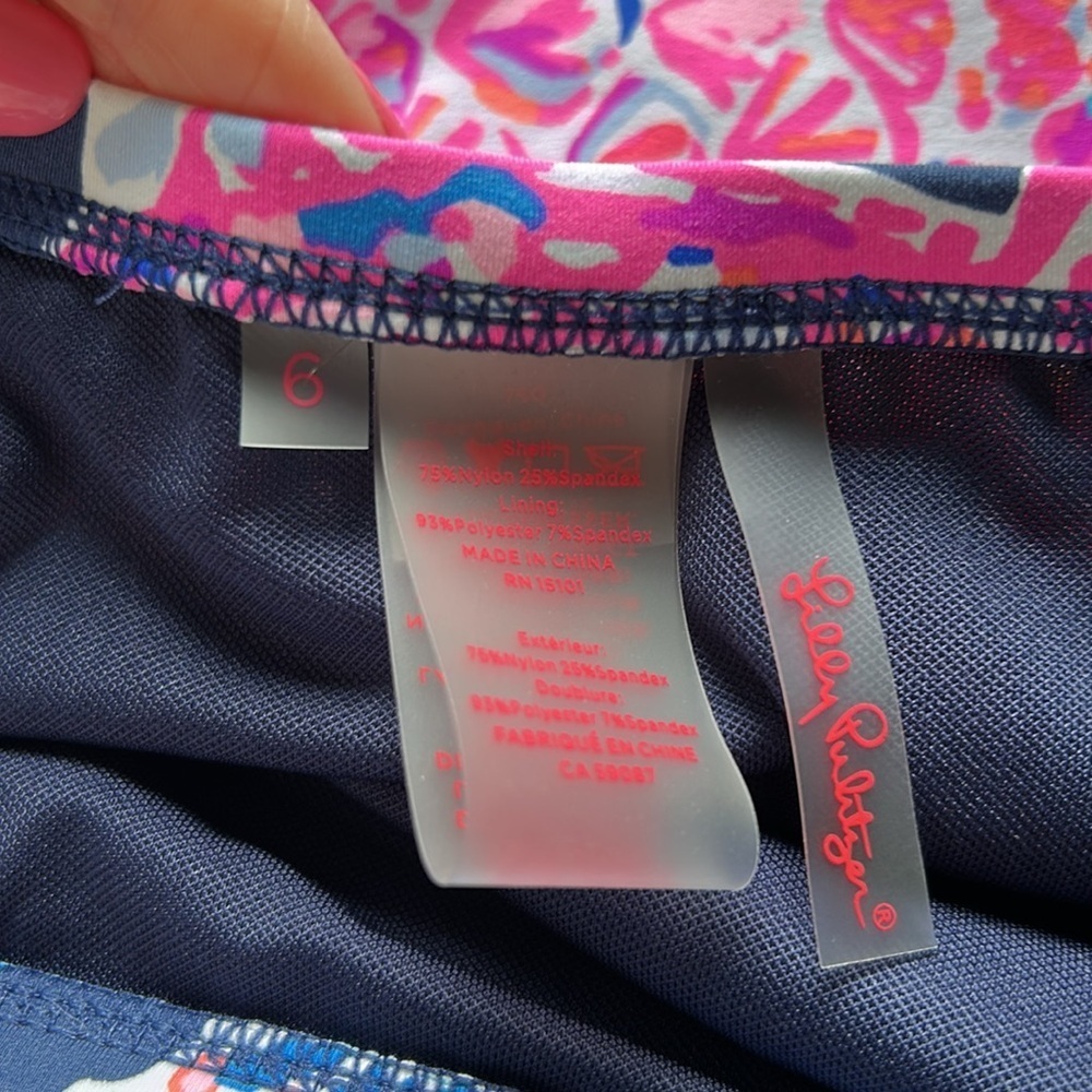 Lilly Pulitzer Bikini Set Niall Top Sz 2 Ruby Bottom Sz 6 Turtle Amazement Navy - Picture 13 of 14